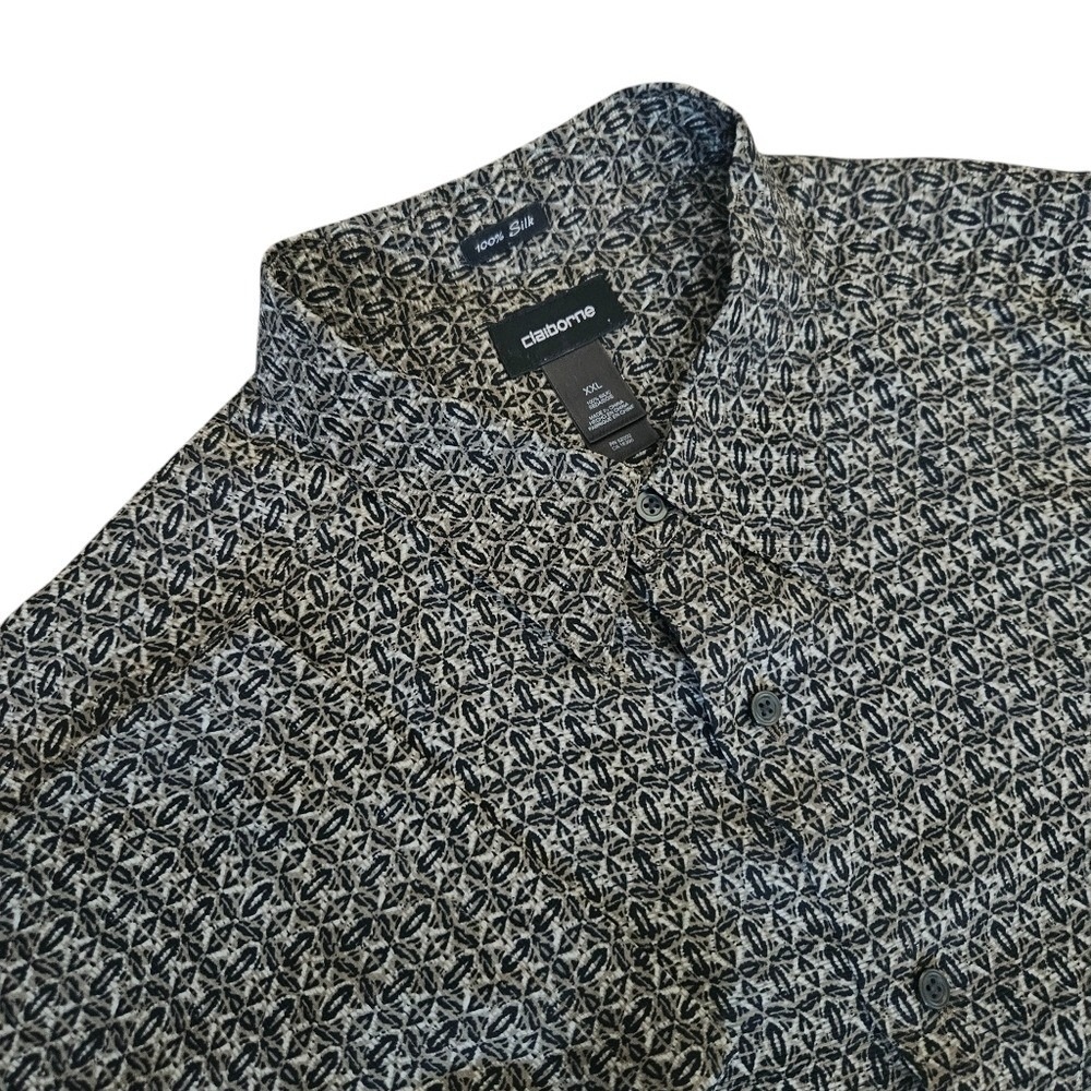 Claiborne Men's Silk Hawaiian‎ Tribal Print Button Down Sz XXL